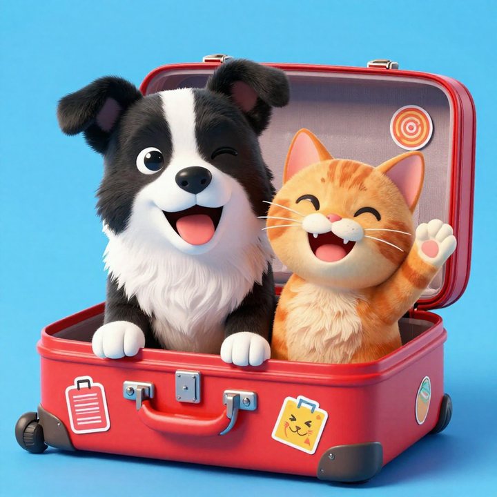 Jet the border collie and Lag the ginger cat